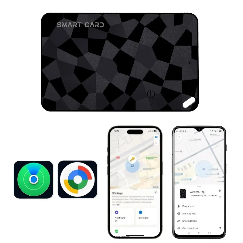 

Dual System Ari Tag Card Tracker Bluetooth Item Finder Compatible with Android Google Find Hub or IOS Apple Find My APP
