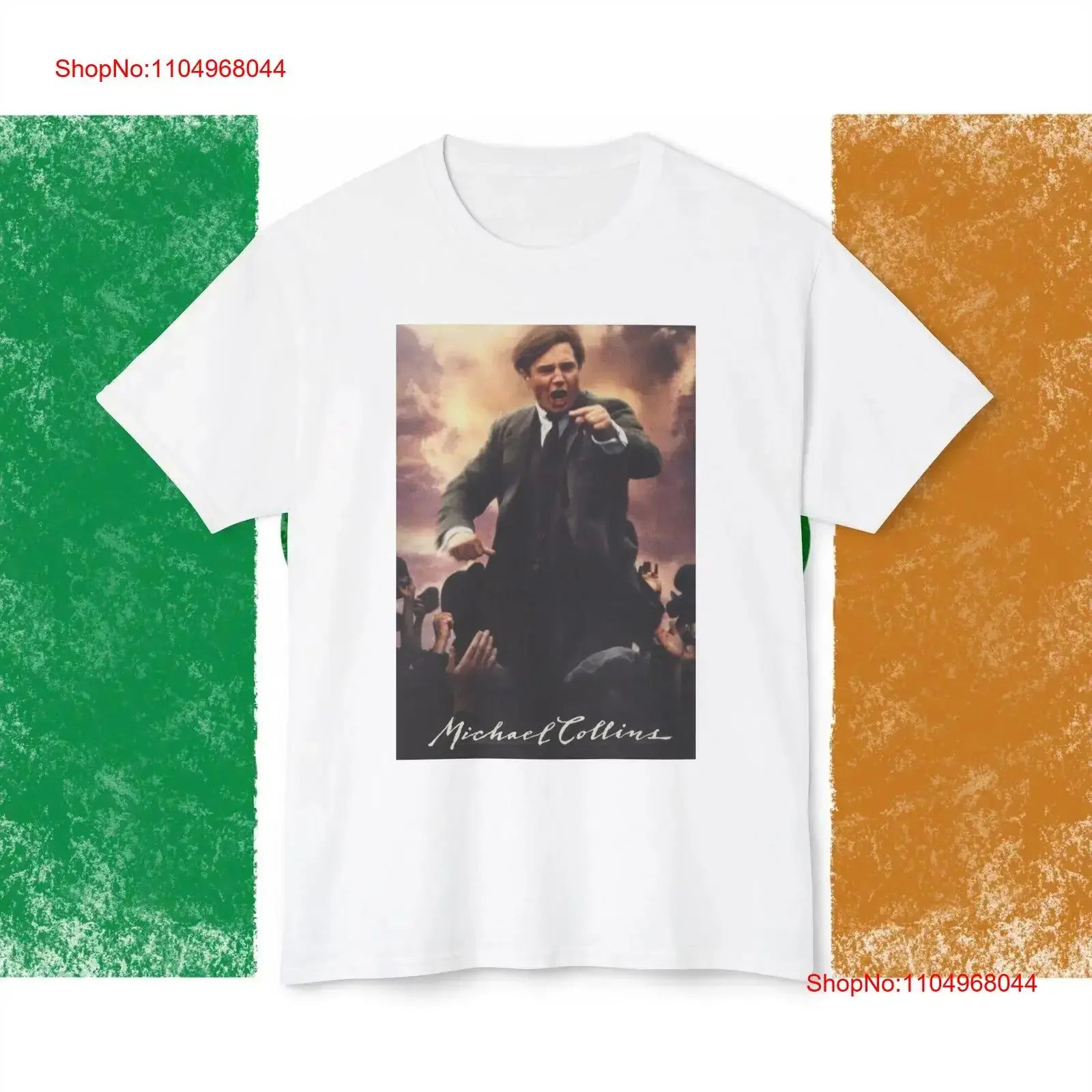 Liam Neeson in Michael Collins Movie 1996 HD Cotton T shirt vintage Washed Comfortable designer clothes Unisex Soft Casual
