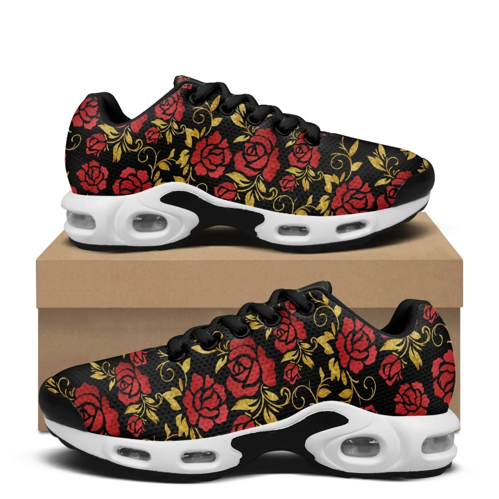 PENSTROLL Red Rose Gold Comfortable Walking Sneakers Walking Shoes for Workout Lightweight Tennis Fashion Sneakers
