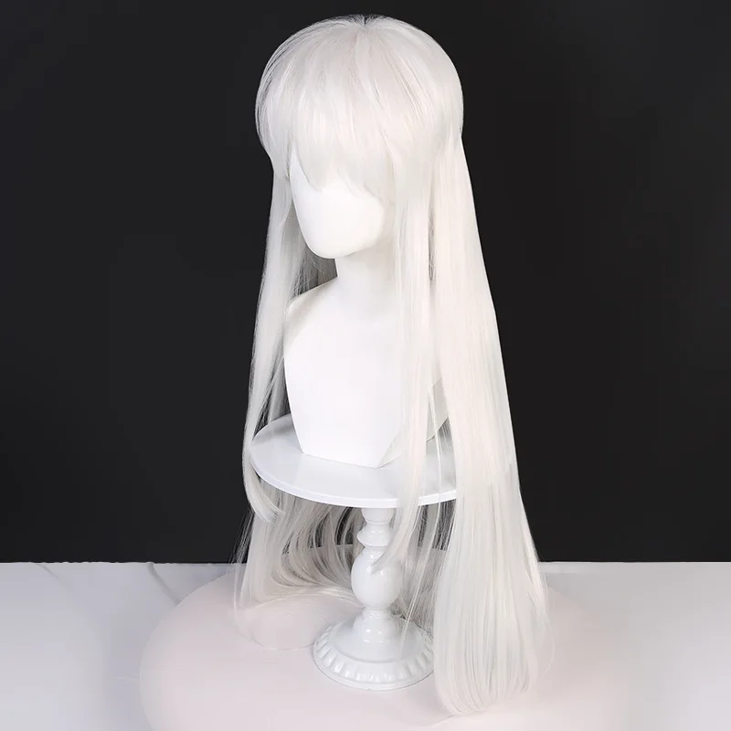Original Style Synthetic Silver White Cosplay Wig Inspired By Inu-K Style Er-kou Anime Costume Heat Resistant Fiber Hair Party
