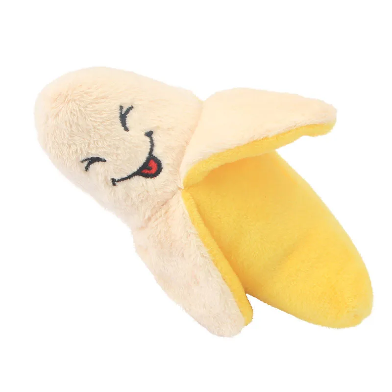 Pet Dog Toys Plush Chew Toy Soft Banana Bone Vegetable Fruit Squeaky Puppy Training Interactive Toy Bite-Resistant Pet Supplies