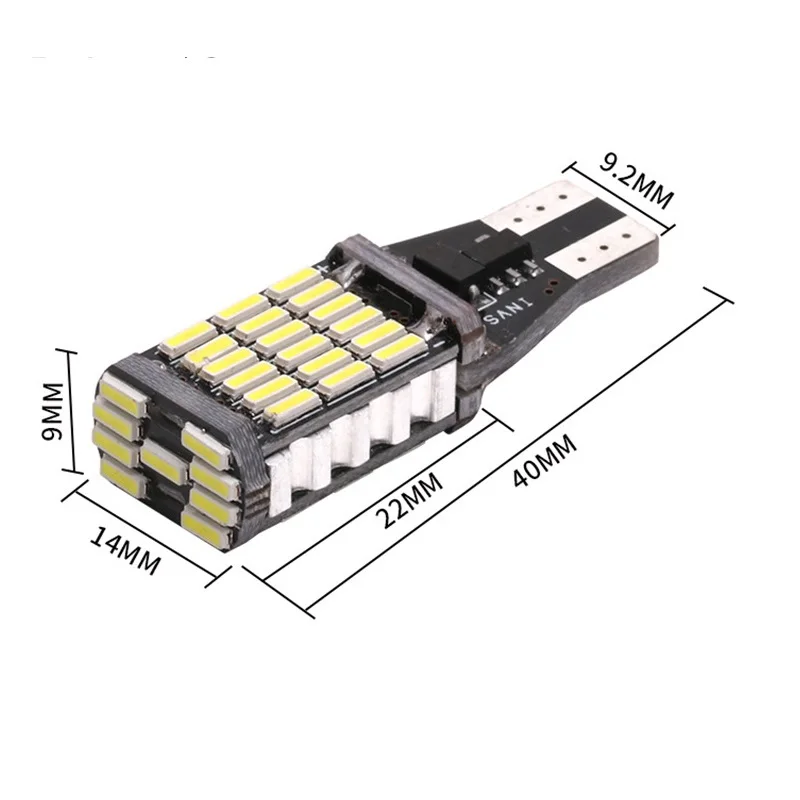 Bombillas LED de alta potencia para coche, reemplazo de luz de marcha atrás blanca y roja, superbrillante, T15, W16W, 921, 912, T16, 902, 45 piezas,