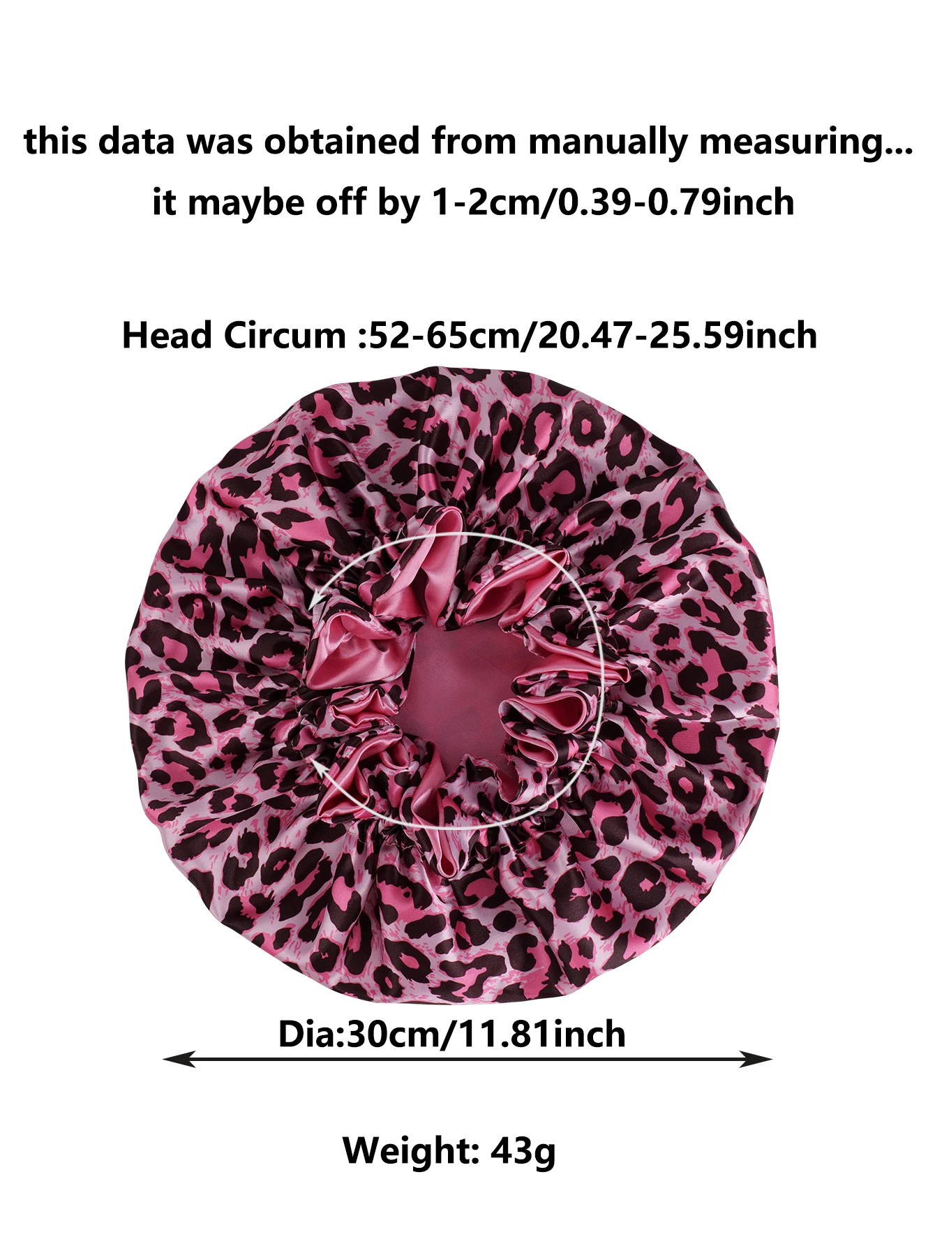 Leopard Print Satin Nightcap Double Layer Silky Bonnet with Adjustable Elastic Band High Quality Sleep Cap for Women