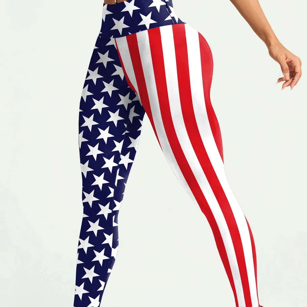 Star Spangled Flag Printed Bell Sexy Yoga Pants For Women's Slim Fit High Waist Casual Comfort High Elasticity Workout Leggings