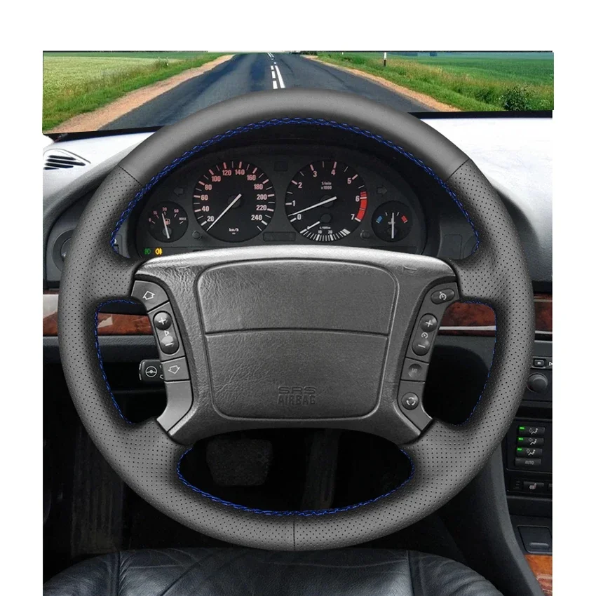 Black Artificial Leather Car Steering Wheel Cover Case for BMW 3 Series E36 E46 5 Series E39 7 Series E38 X3 5 E83 E53 1994-2006