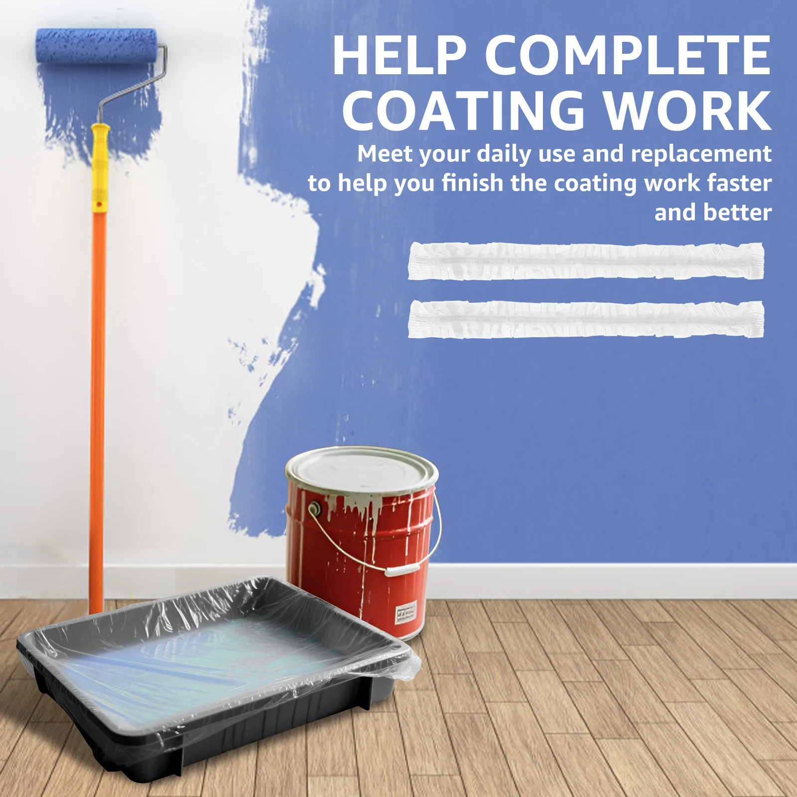 40Pcs Disposable PVC Paint Tray Liner Large Capacity Textured Surface For Painting Tool Supply Holder Plastic Coating Pan Paint