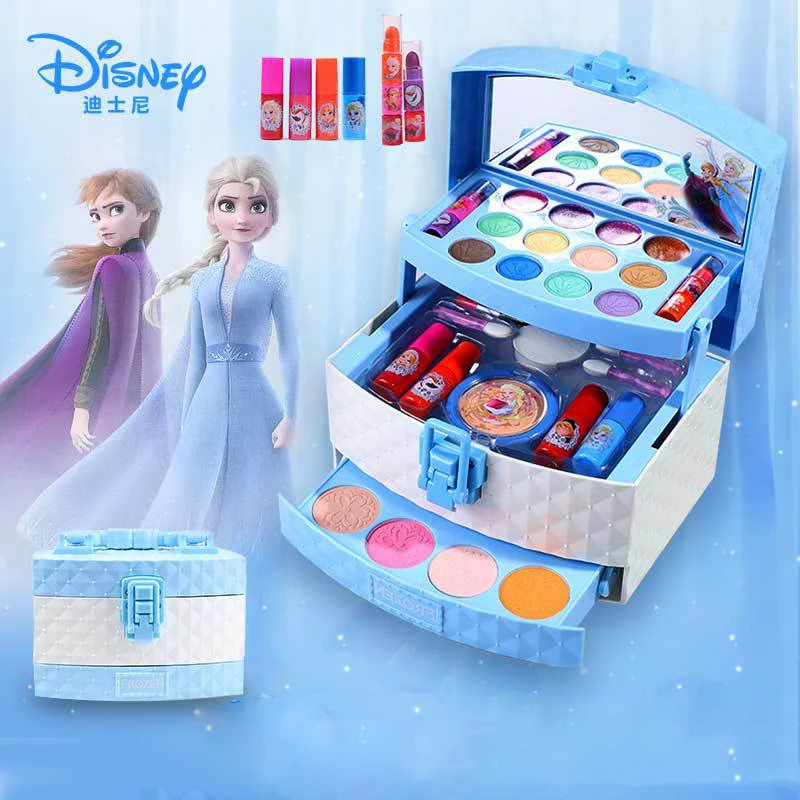 Disney girls Frozen Beauty Toys Makeup Box Set Girl Princess Elsa Anna fingere di giocare giocattoli di moda per bambini regalo di compleanno per bambini