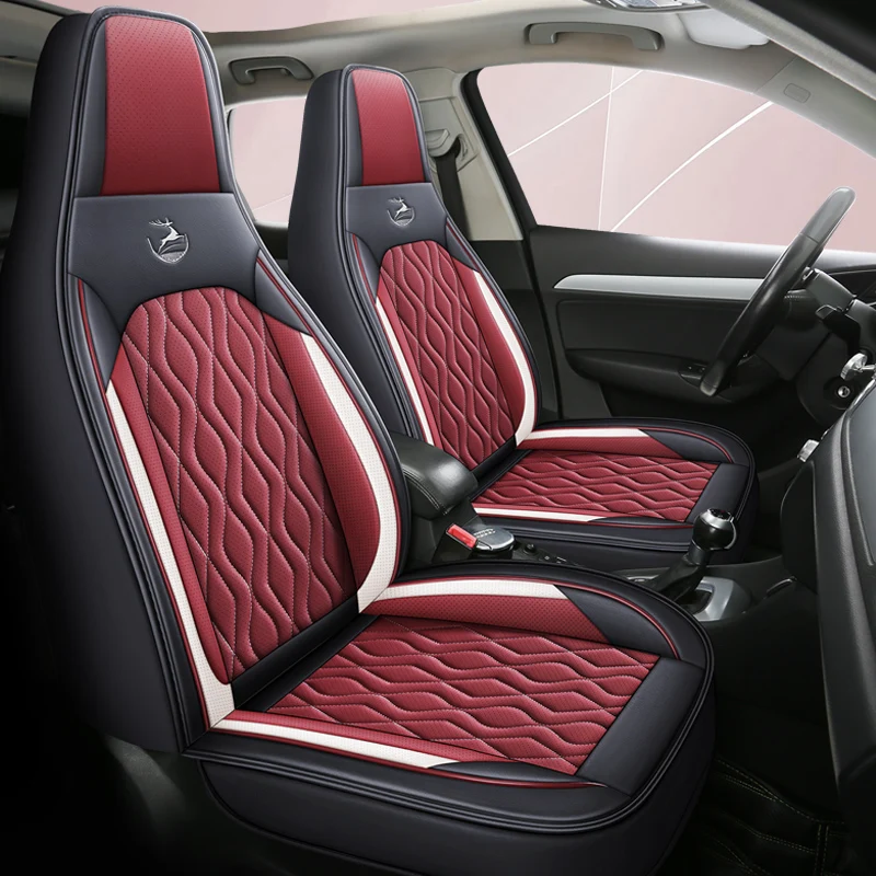 Front Single Seat, Luxurious Nappa Leather Full-Cover Integrated Car Seat Cover, Universal, with a Delicate Texture, Soft, Comfortable, and Breathable, Suitable for All Seasons, Three-Dimensional Full Surround Design, Ergonomic Design, Three-Dimensional Side Support, Enhances Driving Experience, Available in Five Colors, Suitable for Sedans, Suvs, Pickup Trucks, and Other Various Models