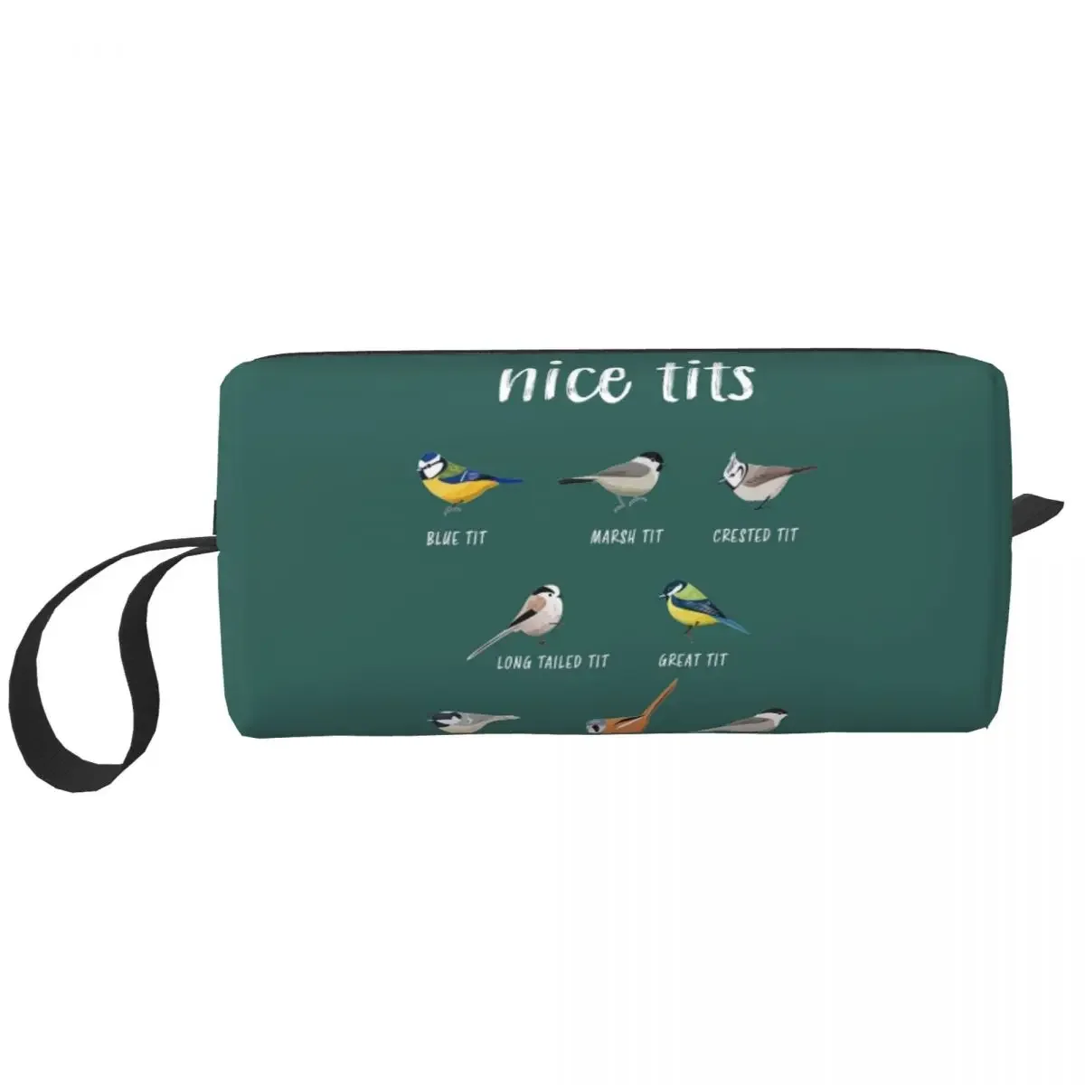 Nice Tits Funny Bird Watching Gift For Birder Men And Women Pencil Cases Large Storage Pen Bags Pen Box Pencil Pouch Makeup Bag