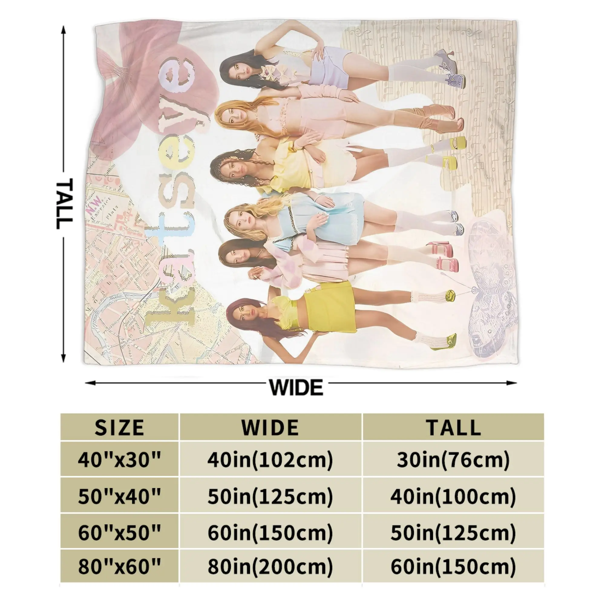 Katseye Kpop الفانيلا رمي بطانية صوفيا لارا ميغان البطانيات للفراش مكتب سوبر لينة لحاف #4