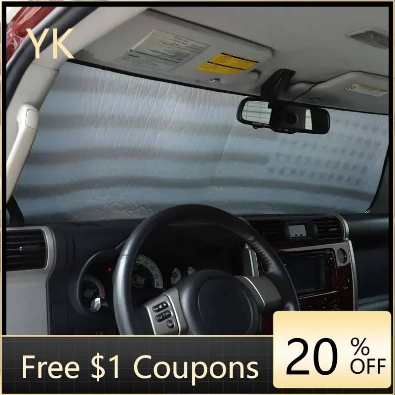 

For Toyota FJ Cruiser 07-22 Accessories Aluminum Foil Car Front Windshield Full Window Glass Sunshield Foldable Protection Cover