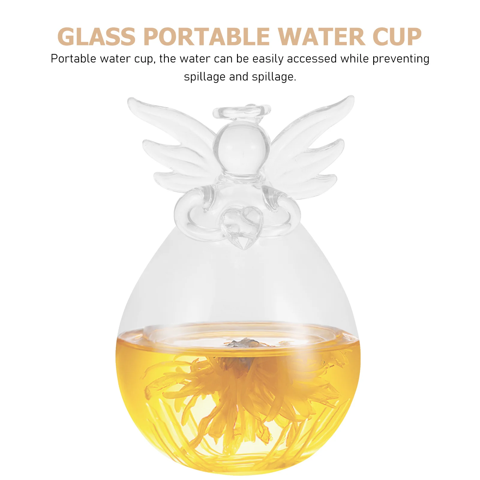 

Angel Juice Glass Cup Large Capacity Creative Water Glass Portable Drinking Cup Clear Design for Home Cafe Outdoor