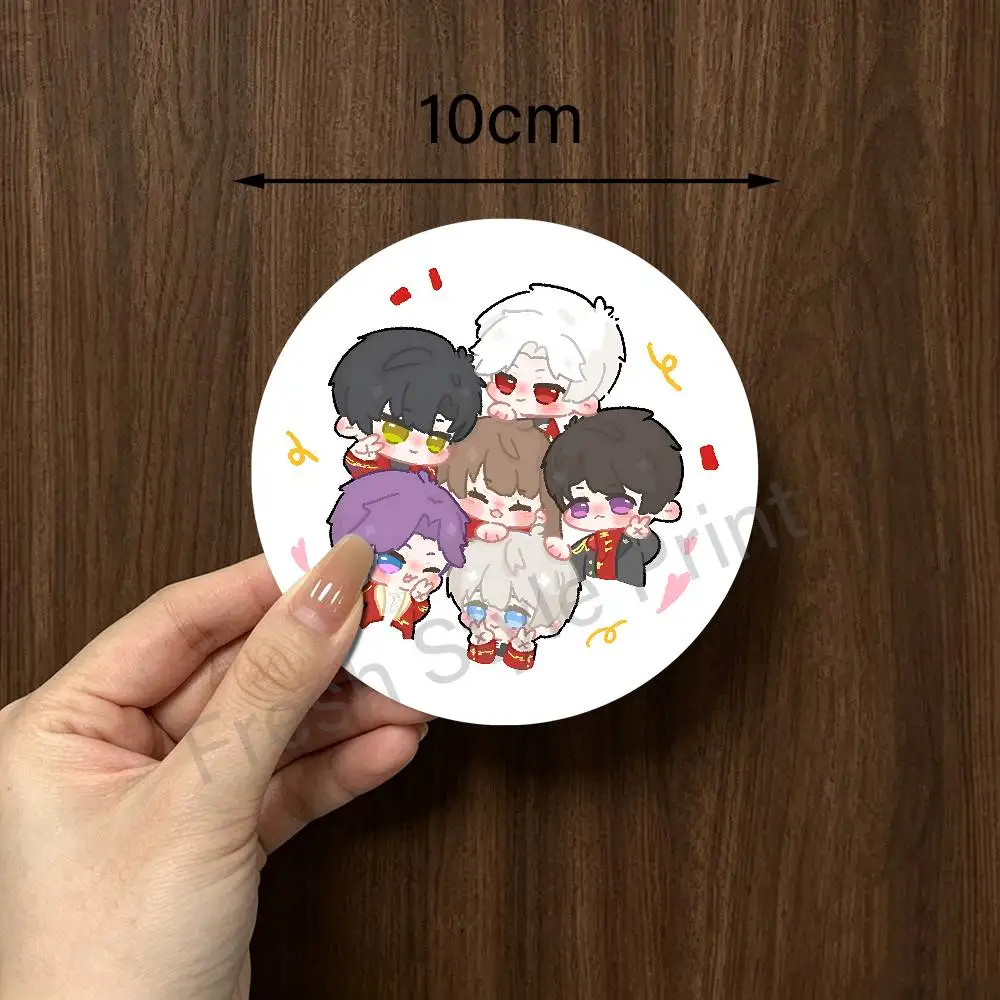 Chibi L-Love and D-Deepspace Round Wooden Coasters For Cute Design Suitable for Drinks Tea,Coffee Home Perfect Gift