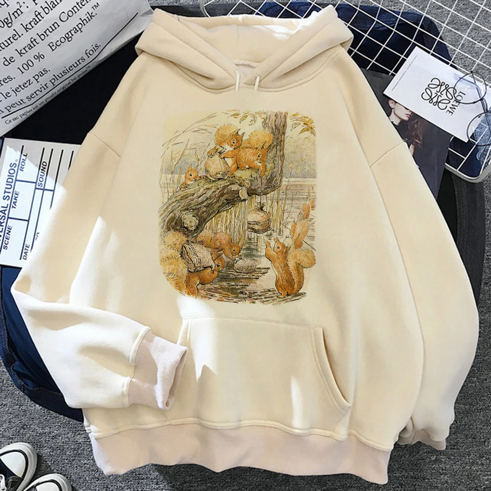 Eekhoorn Hoodies Vrouwen Lange Mouwen Top Streetwear Anime Anime Pullover Vrouwen Vintage Capuchon