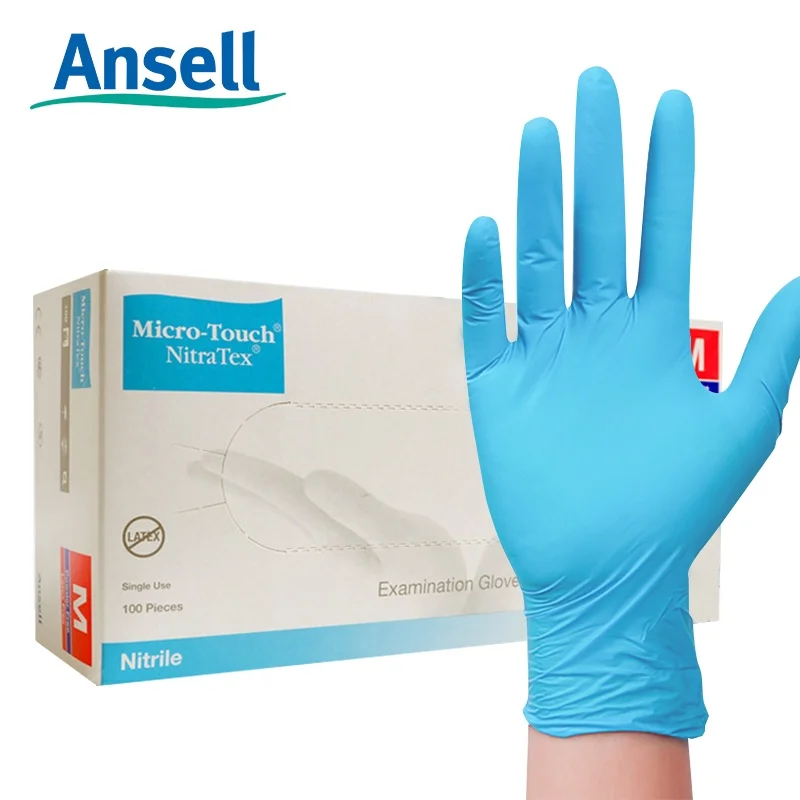 Ansell Micro-Touch NitraTex 447 Nitrile Examination Gloves  100% Nitrile Lab exam Gloves