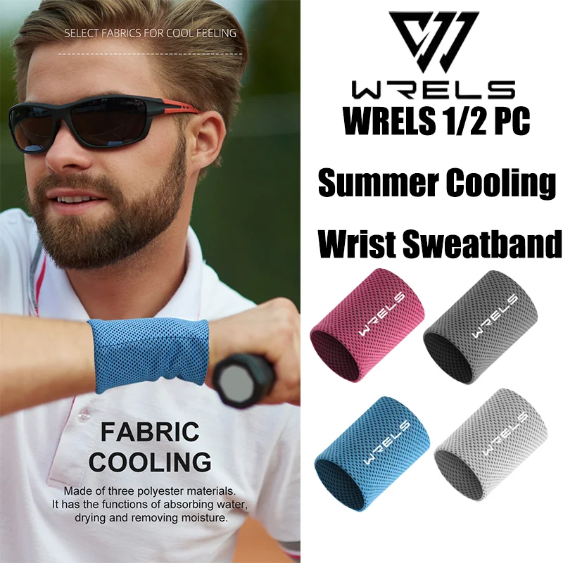 WRELS 1/2 PC Wrist Sweatband Summer Sport Cooling Breathable Wrist Brace Support Sweat Absorbing Wristband Gym Hiking Wristband