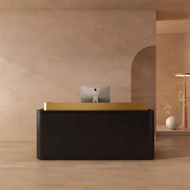 

Black Clinic Reception Desks Luxury Modern Dental Beauty Salon Reception Desks Design Hotel Bar Rezeption Theke Office Furniture