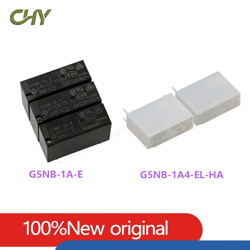 5/20Pcs/Lot New  G5NB -1A-E-5VDC/12VDC/24VCD G5NB-1A-12VDC 5A G5NB-1A4-EL-HA-12VDC G5NB-1A4-EL-HA-24VDC 7A 4PIN power relay