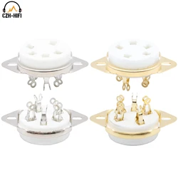 1PC 5PIN TUBE SOCKET Ceramic Valve Base for 807 24 27 37 47 56 76 FD422 WE272A WE311A Vintage Audio Amplifier DIY Gold/Tin Plate