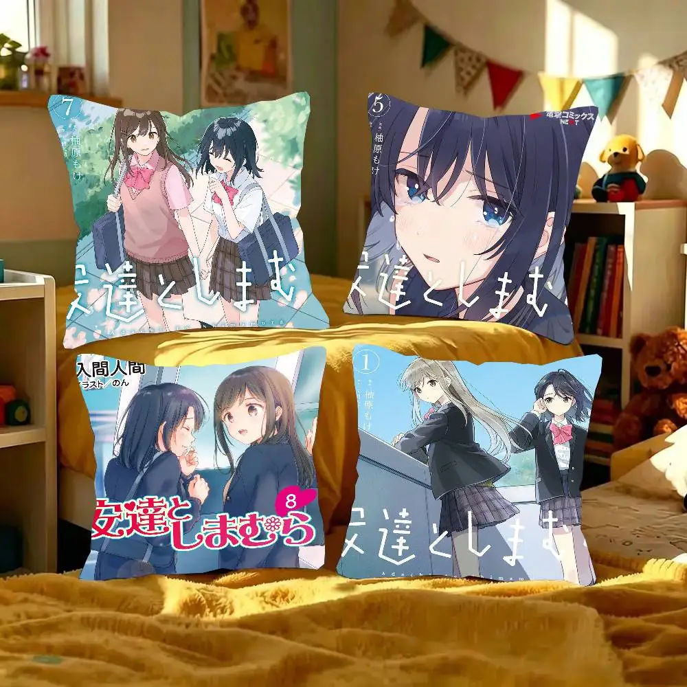 Adachi And S-Shimamura Anine Pillow Case Fashion Square Pillowcase Bedroom Sofa Room Ins Decoration Leisure