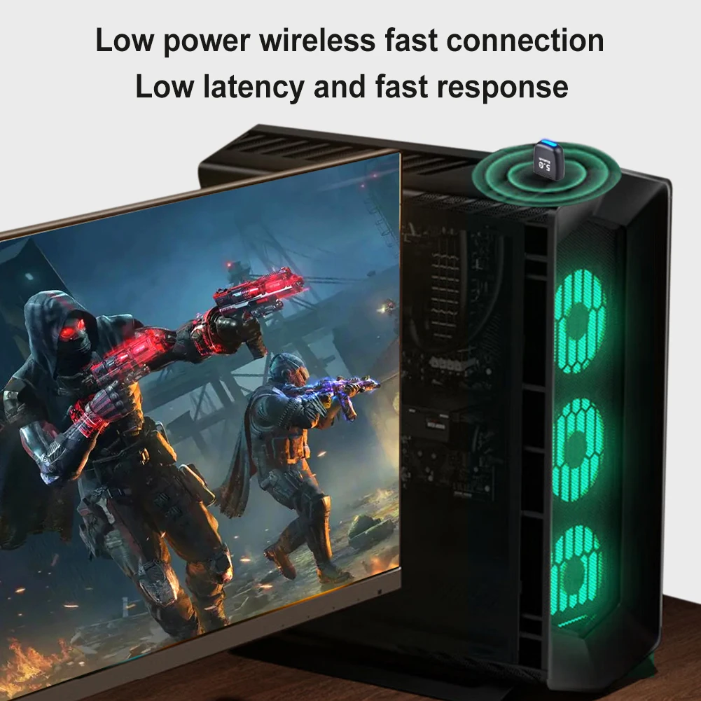 

USB Bluetooth-Compatible 5.4 Adapter Audio Transmitter Receiver Driver Free Wireless BT5.4 Dongle for PC Laptop Computer