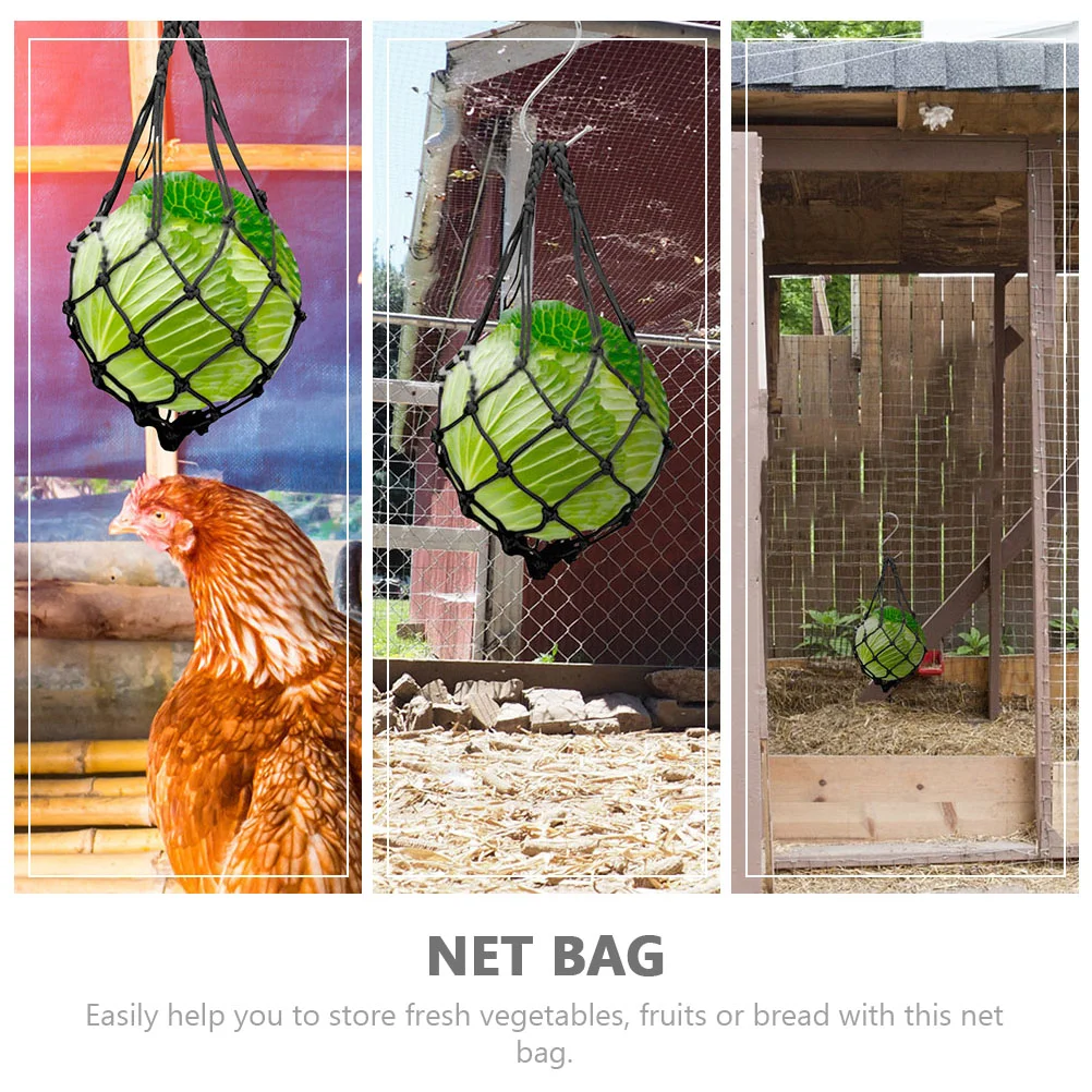 2 Pcs Foraging Bag Birdfeeders Chicken Cabbage Pet Feeding Basket Food Vegetable Rope Net Bags Veggies Baby