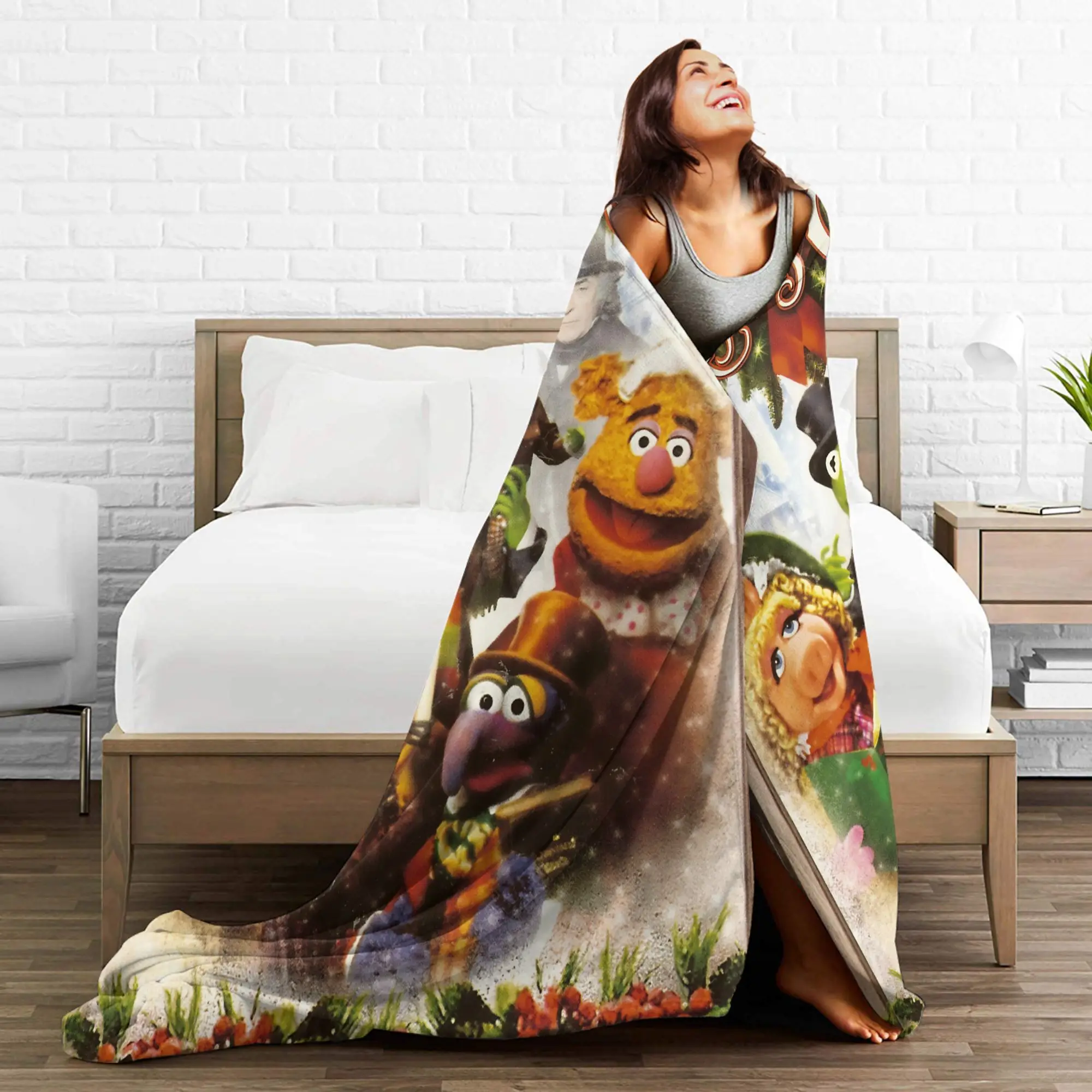 Muppet عيد الميلاد كارول بطانية قطيفة الفتيات الفتيان الفانيلا رمي بطانية للمنزل ديكور لينة مخصص المفرش هدية عيد ميلاد