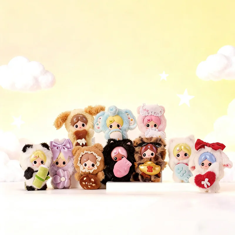 

Piupu Fluffy Hug Series Blind Box Cute Vinyl Plush Doll Pillow Trendy Toy Bag Charm Collectible Figure Decoration Gift