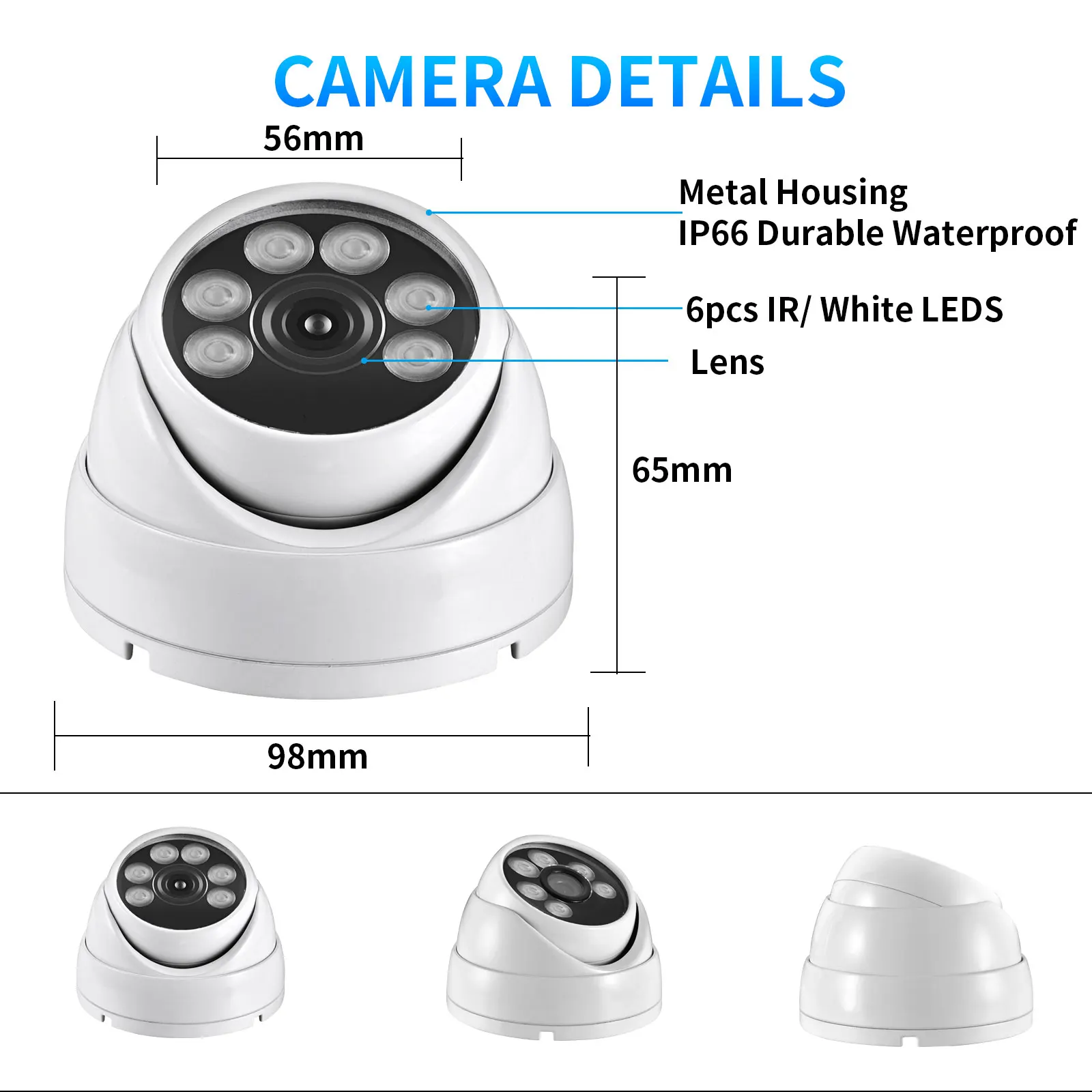 4k 8mp poe ip kamera audio h.265 onvlf weitwinkel 2,8mm ai farbe nachtsicht metall kuppel home cctv video überwachung sicherheit