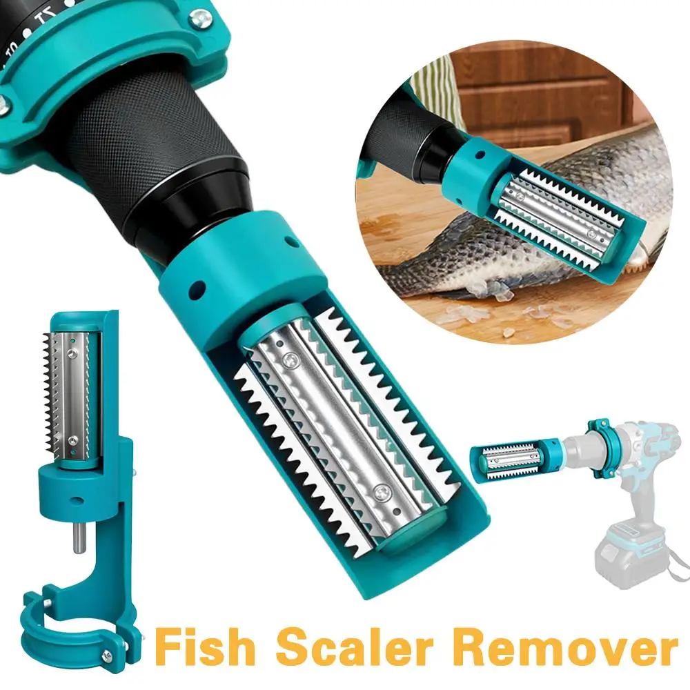 Electric Fish Scaler Remover Powerful Cordless Fish Scale Tool with ABS Guard for Seafood Market Home Kitchen