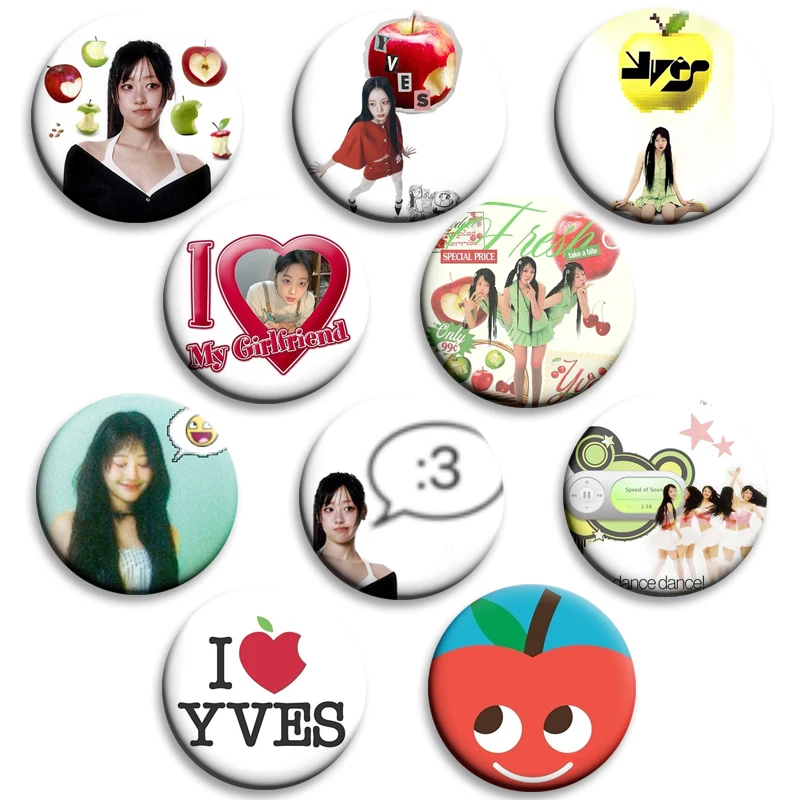 Broches creativos con diseño de portada de álbum de YVES, insignia redonda Yyxy LOONA, pines esmaltados I Love Yves para decoración de bolsos, accesorios de ropa y regalos