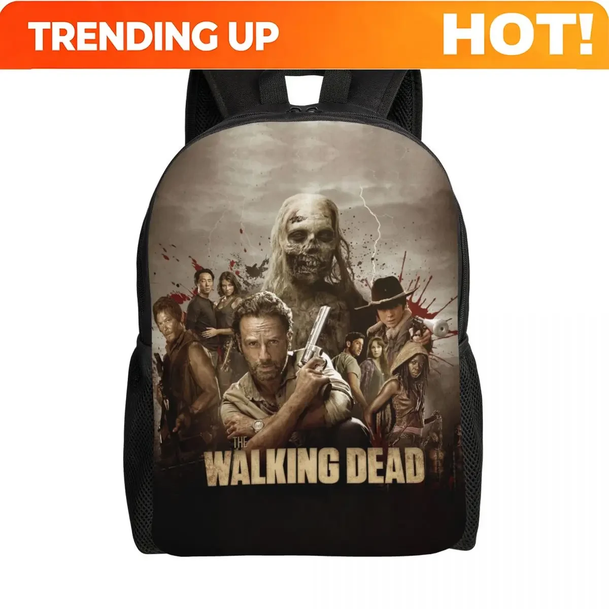 Custom Bag Horror Zombie TV Show The Walking Dead Backpack For Women Men School College Student Bookbag Fits 15 Inch Laptop Bags
