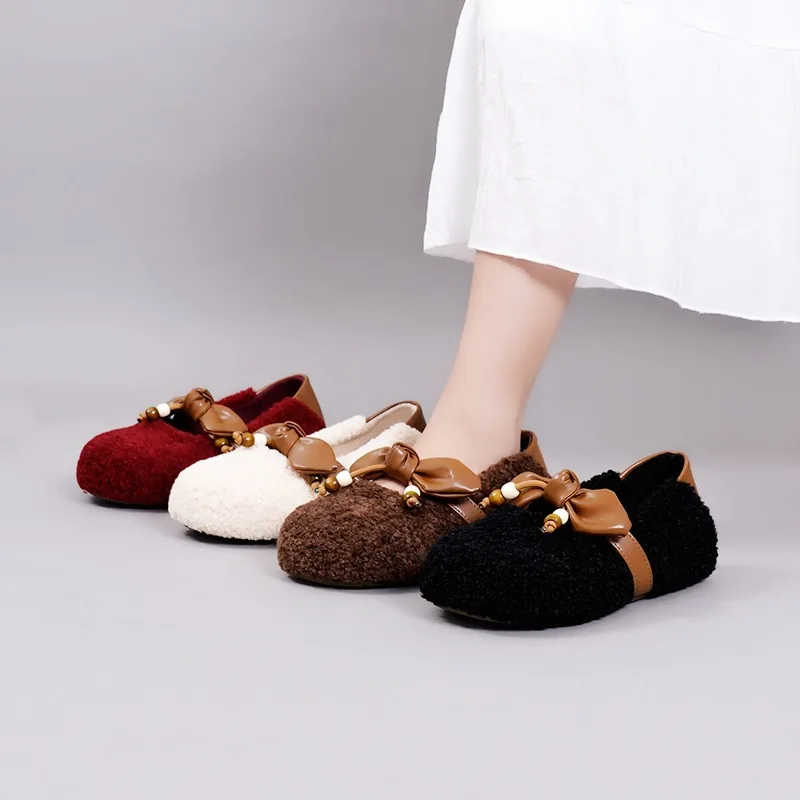 CICIYANG رقيق أحذية النساء 2025 الخريف والشتاء جديد حذاء مسطح غير رسمي ماري جين الإناث الانزلاق على كسول الرجعية المتسكعون النساء