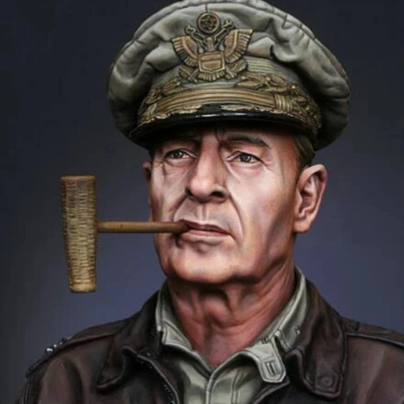 1/10 Scale Bust Resin Figure Model Kit MacArthur Historical Celebrity Garage Kit Zorograph Unassembled Unpainted Diorama DIY Toy