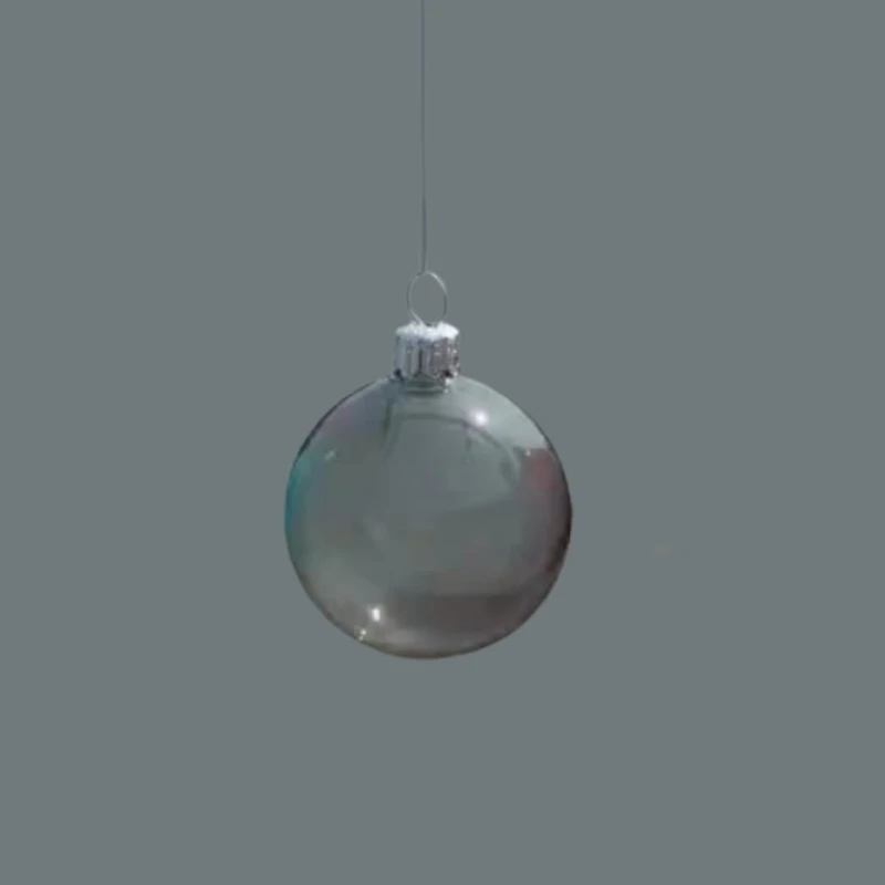 8pcs/pack Diameter=8cm Different Color Painting Transparent Glass Ball Christmas Day Hanging Ornament Decorative Handmade