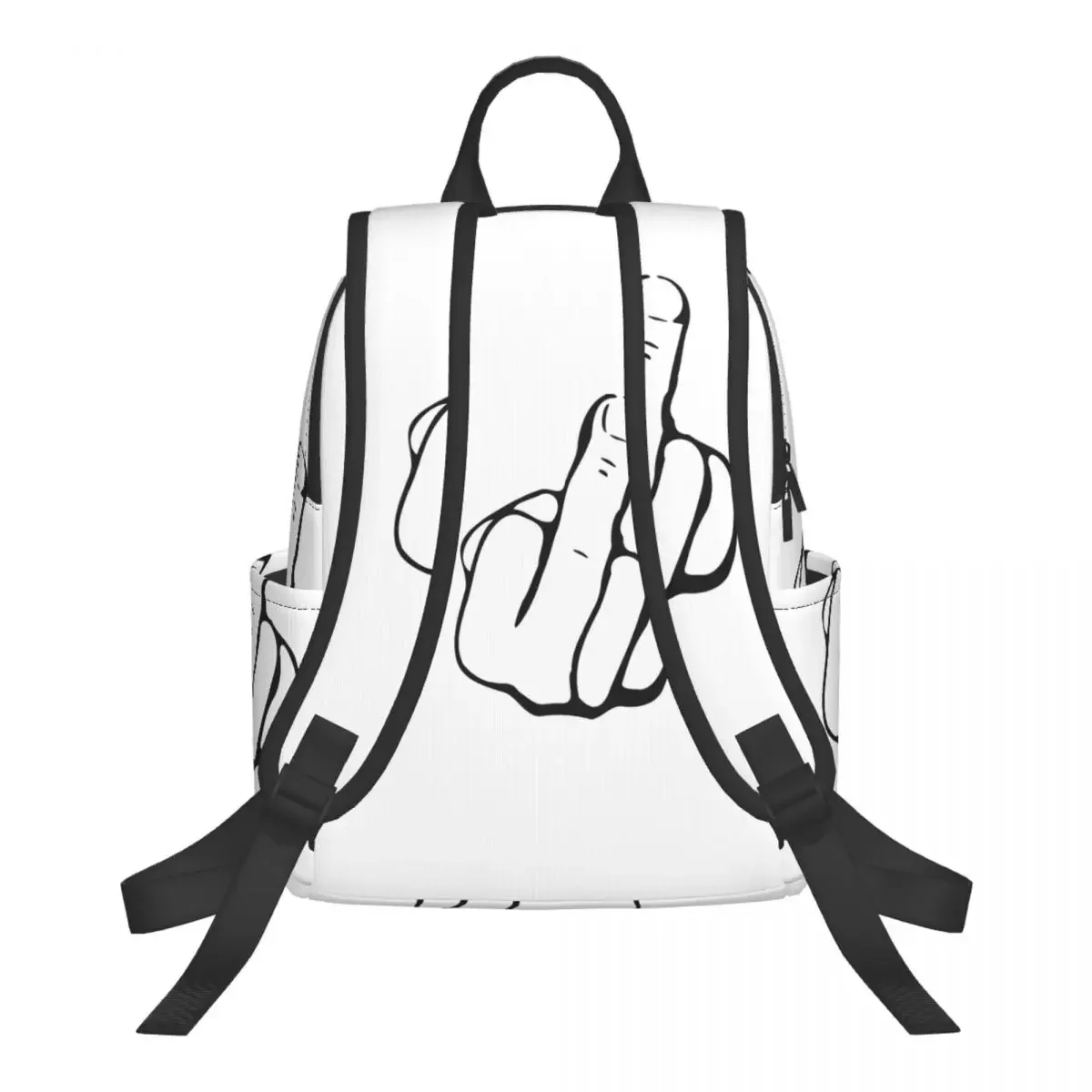 Hand Gesture Design Middle Finger Shows Middle Fingers Student Backpack School Bagfor Boys Girls Bookbag Shoulder Bags