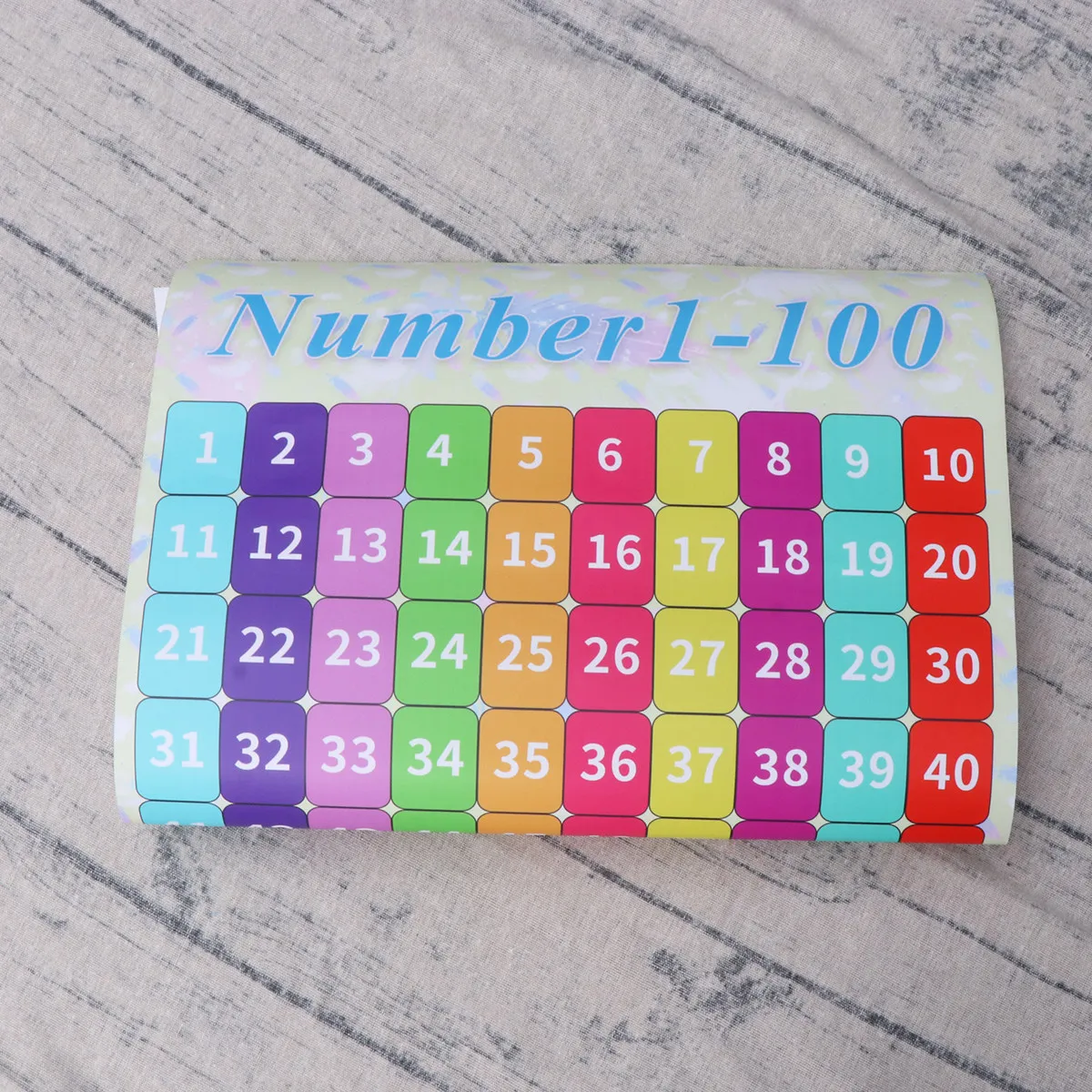 

40x60cm Numbers 1-100 Wall Chart Poster for Kids Learning Counting Early Education Teaching Tool Bright Color Recognition