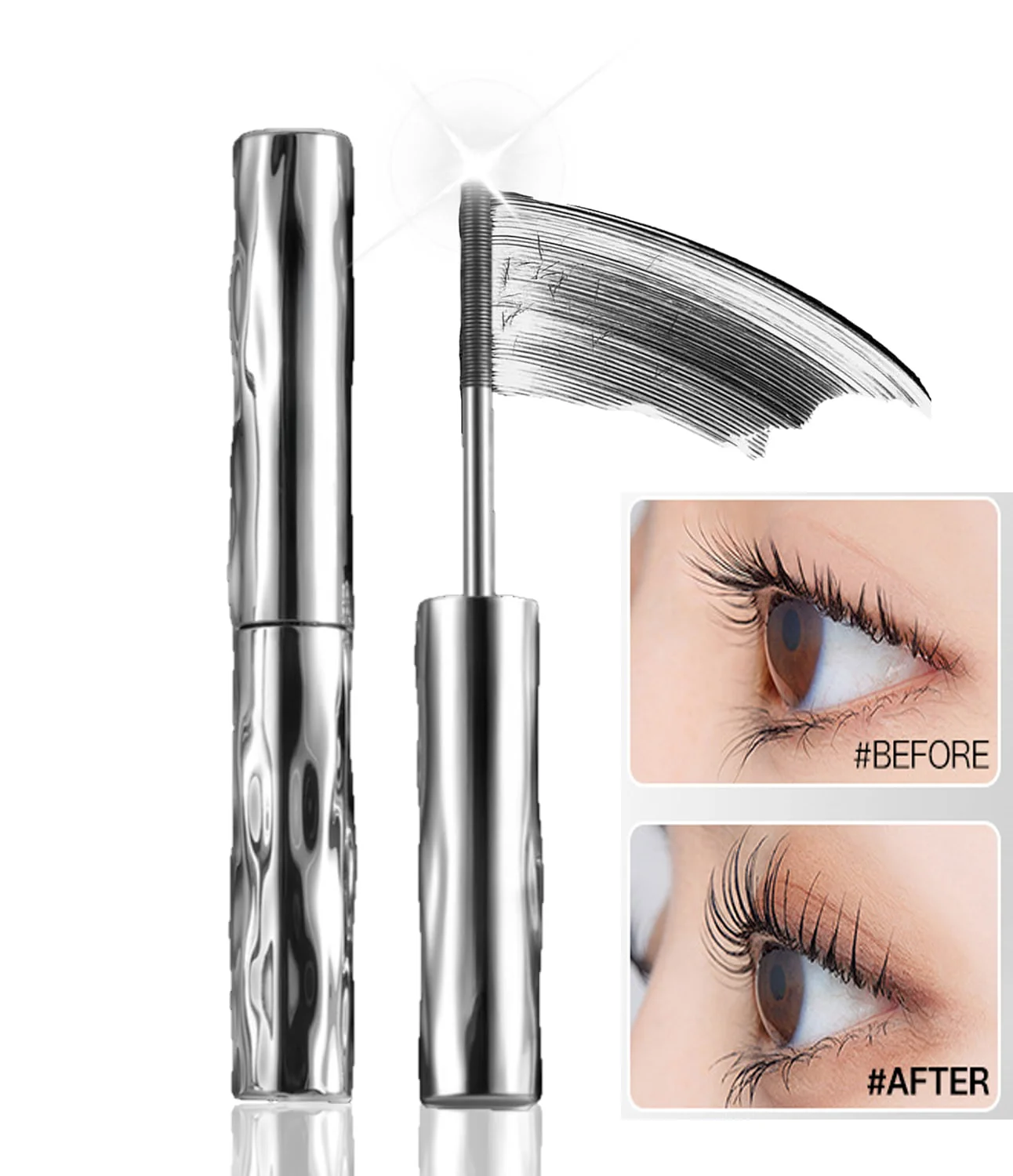 Apprêt pour mascara à baguette de fer noir, apprêt pour cils imperméable pour application de mascara, extension de cils longue durée