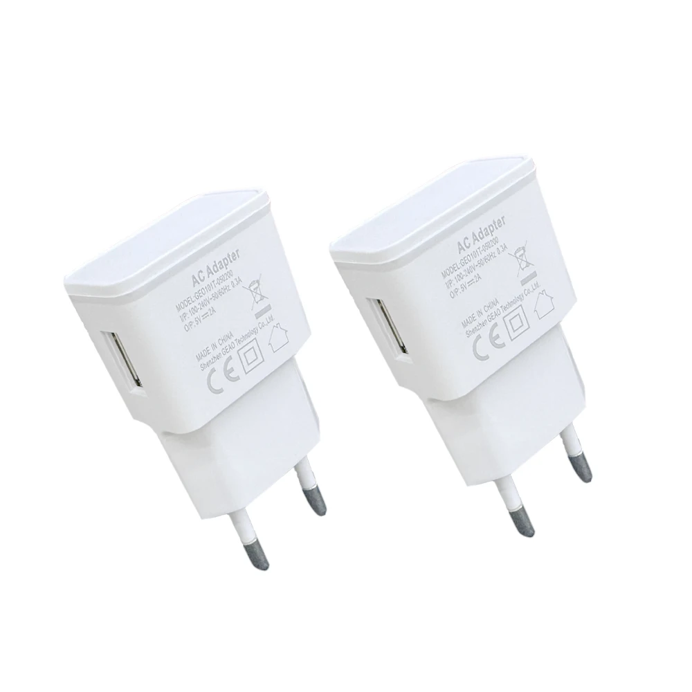 2 PCS 10W USB Wall Charger 5V 2A Power Adapter Universal CE Certified USB Cell Phone Charger Compatible with Samsung Galaxy