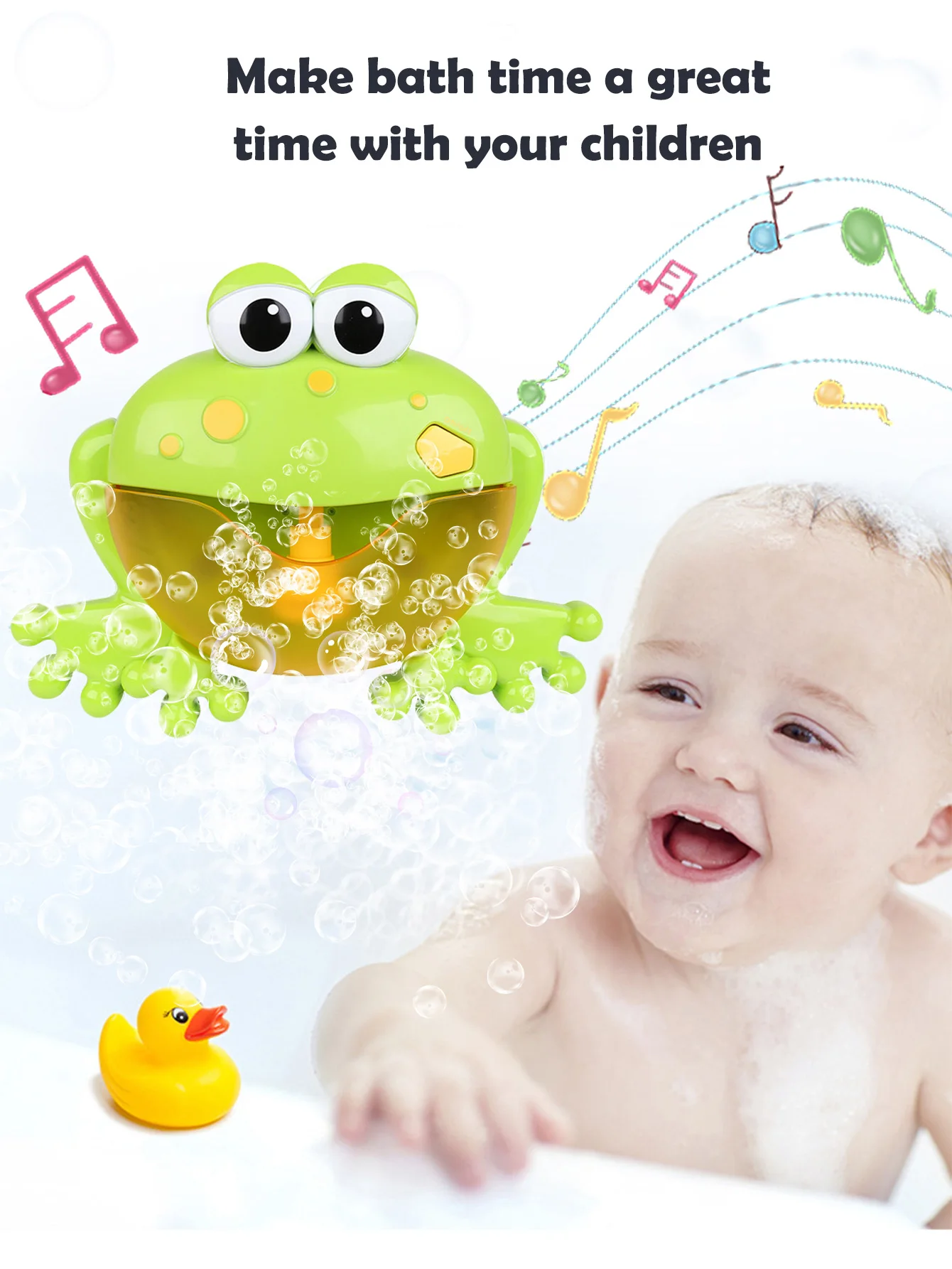

Baby Bath Toys Bubble Machine Frog Music Kids Bath Toy Bathtub Soap Automatic Bubble Maker Baby Bathroom Toy for Children Gift