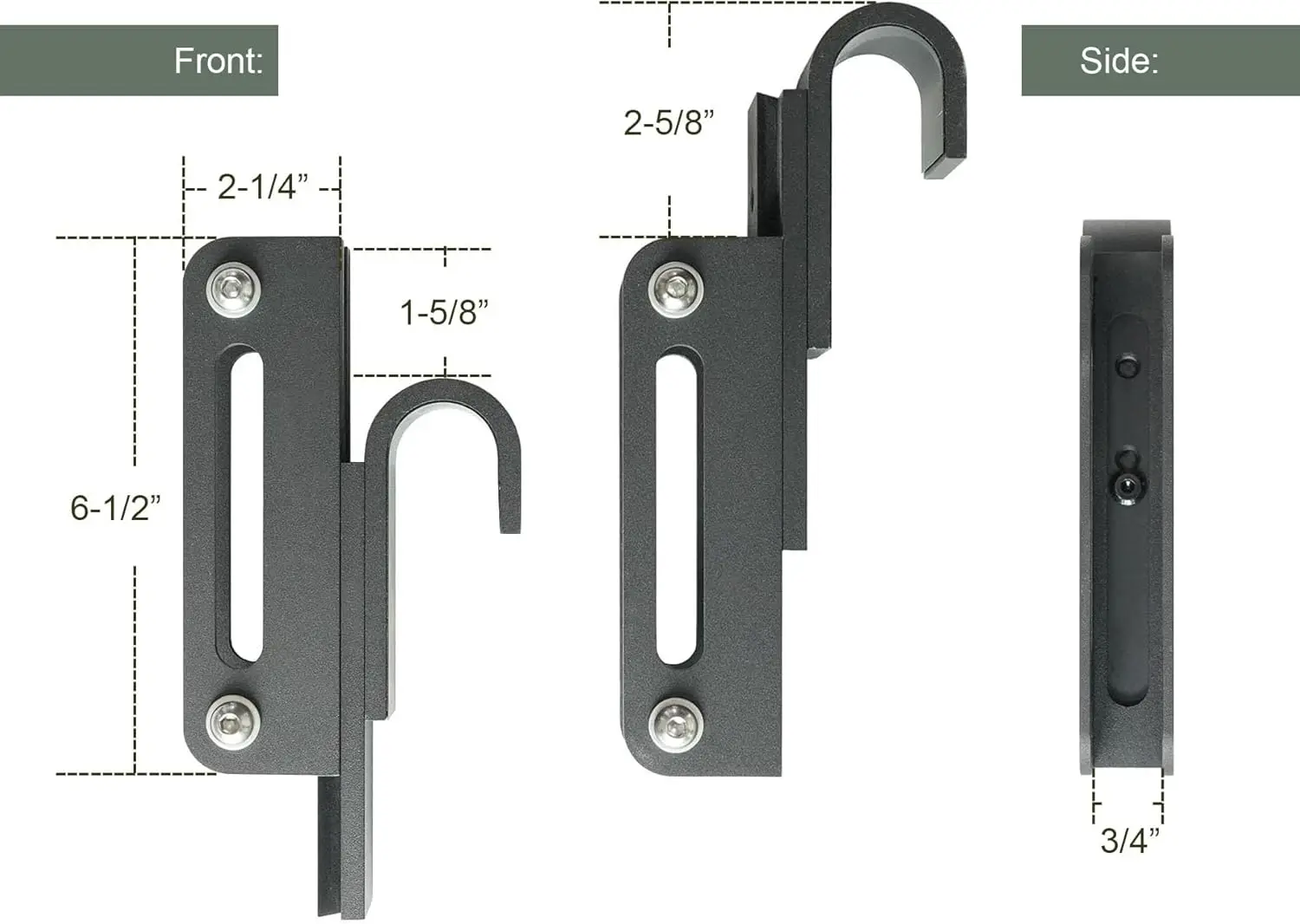 DIYHD Telescope Hooks for Sliding Library Ladder,2 Packs,Fit Thickness 20mm Metal Ladder