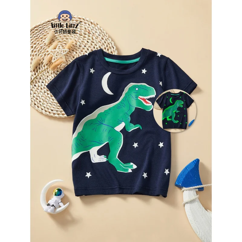 

Children's Clothing Boys' Short Sleeve2024Summer New Cartoon Dinosaur PrintTChildren's T-shirt One Piece Dropshipping