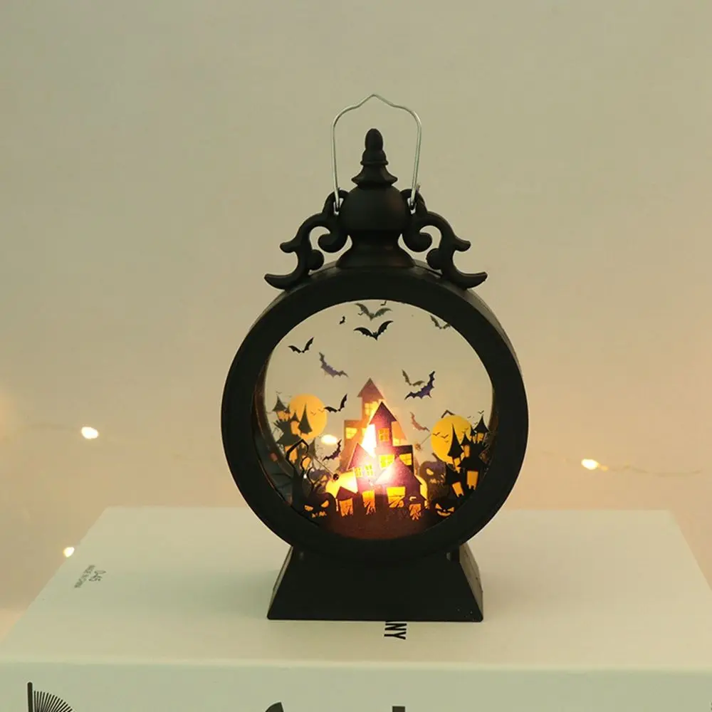 

Pattern Hanging Ornament LED Candle Lamp Gifts Vintage Lantern Halloween Decor Small Wind Light Halloween Party Layout