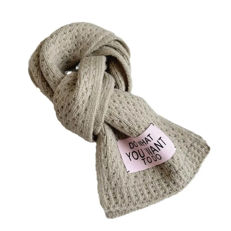 Fashion Casual Children Woolen Yarn Scarves Winter Warm Soft Comfortable Knit Long Neck Scarf Baby Kids Muffler for Boys Girls