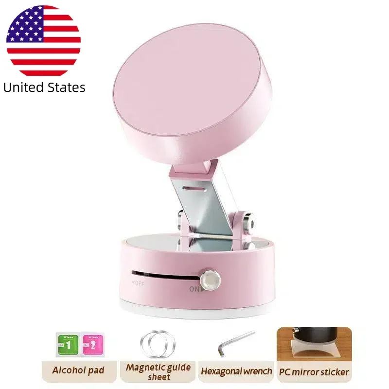 

Dual Lock: Vacuum Suction + Magnetic! Foldable Adjustable Phone Mount with Selfie Stick