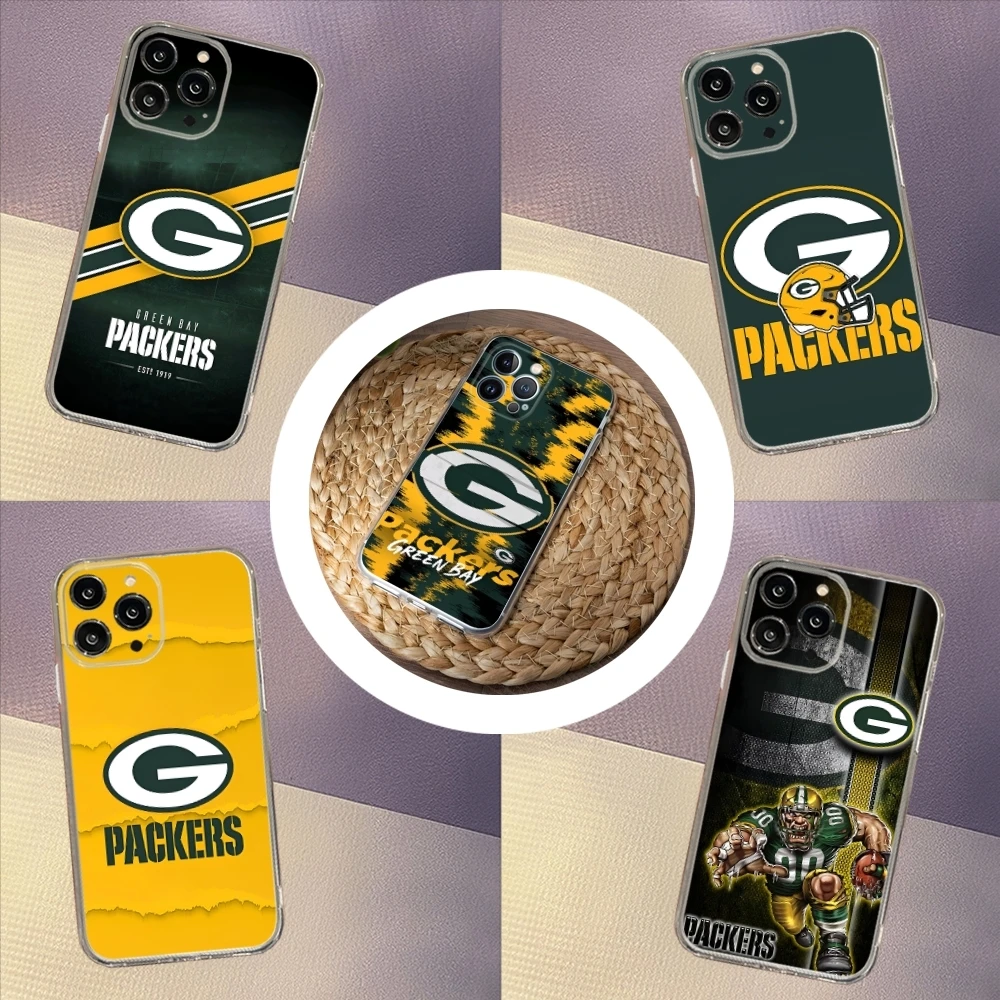 G-Green B-Bay P-Packers Phone Case for iphone 15 14 13 12 Pro Mini 11 Max Xr X Xs 8 Plus Transparent