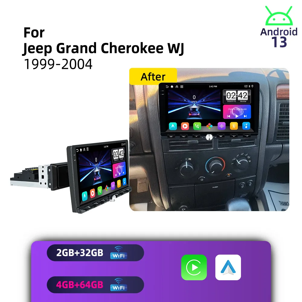 Car Multimedia for Jeep Grand Cherokee WJ 1999-2004 Android 1Din Car Stereo Autoradio Radio Head Unit 9