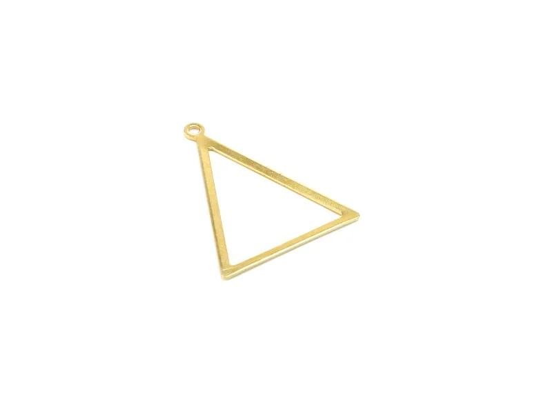 10pcs Triangle Earring Charms, Brass Connector, Geometric Brass Findings, Earring Embryo, 34.7x27.5mm, Jewelry Making - R2666