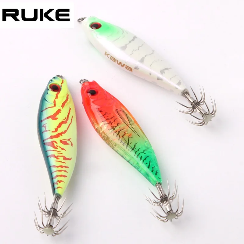 RUKE Señuelo de madera UV para jigging – Calamar, pulpo y sepia 50mm - imagen 5
