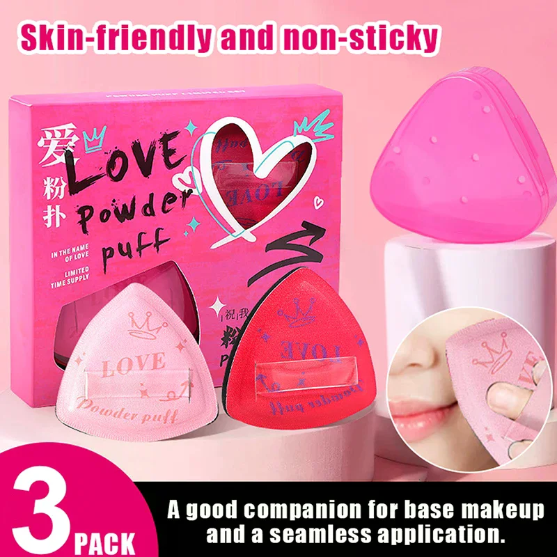 3 pçs/set maquiagem fundação esponja almofada triangular esponja molhado seco dupla utilização macio de alta qualidade puff cosméticos aplicador ferramenta